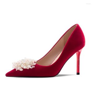 Dress Shoes Wedding Women Crystal Rhinestone Bride Red High Heel