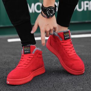 Chaussures habillées WEH 2022 Hiver Mode Laceup Hommes Causal Plat Amant Rouge En Caoutchouc Bas Sneaker Homme Garder Au Chaud En Peluche Hommes Baskets 230224