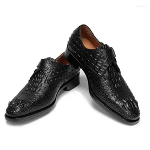 Dress Shoes Weitasi Crocodile Leather Lederen Bot Skin Pure Handmatige Vrije vrijetijds Men Formele