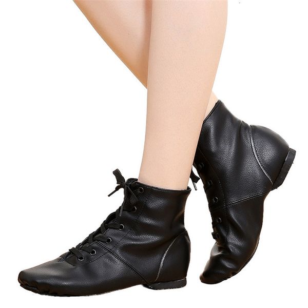 Zapatos de vestir Venta al por mayor de alta calidad En stock Entrega rápida Bajo MOQ Mujeres Hombres Tamaño completo PU Dance Leather Jazz Boots 230729