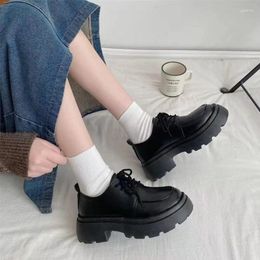 Geklede schoenen met middelhoge hakken Zwart Normaal Leer Casual Dames Zomerschoenen Voor Dames 2024 Mocassins Platform Chique en Elegant E
