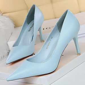 Zapatos de vestir Mujer Fetiche 7,5 cm 10,5 cm Tacones altos Dama Boda Bombas nupciales Scarpins Tacones bajos amarillos Tallas grandes Zapatos de calidad coloridos 230203