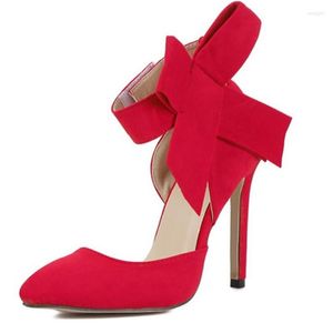 Chaussures habillées femmes gros nœud papillon pompes papillon pointu Stiletto femme talons hauts grande taille mariage nœud papillon Adble femmes Pum