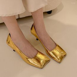 Chaussures habillées femmes Fashion carrée sandales SÉMAUX 2023 Luxury Mid Talons Designer Pumps Party Sexy Shallow Dames