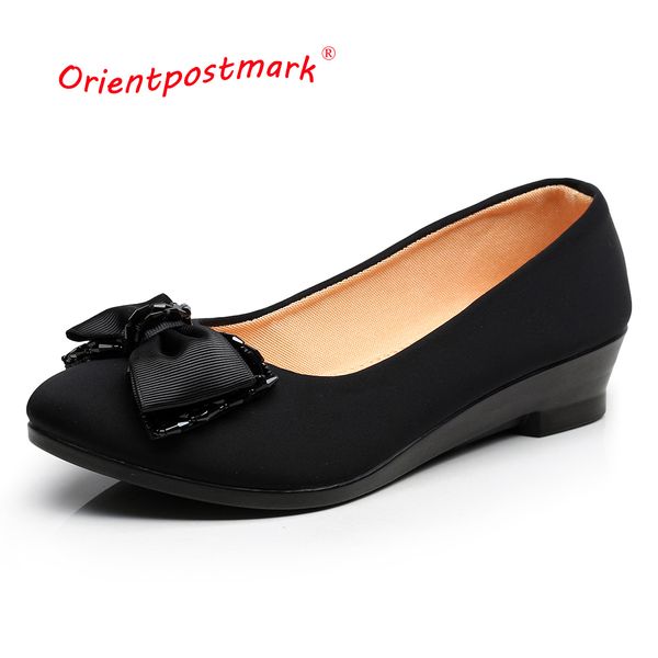 Zapatos de vestir Mujer Pisos Ballet Trabajo de oficina Oversize Boat Cloth Sweet Loafers s Embarazada 230220