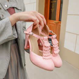 Dress Shoes Women Japanse Style Lolita Vintage Soft Sister Girls High Heels Platform College Student Mary Jane Shoe