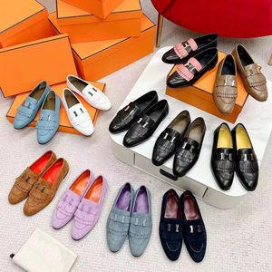 Dress Shoes Women Men Royal Loafers Real Leather Dermal Sole Top Kwaliteit Designer Luxe mannelijke zwart glad kalf leer neutraal ruring sesam round loafers 35-41