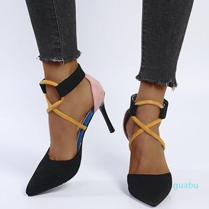 Zapatos de vestir Mujer Bombas Moda Tacones altos para Casual Punta estrecha Stiletto Damas Mujer Hebilla cruzada Sexy