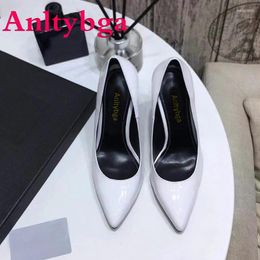 Dress Shoes Women's Four Seasons High Heel Letter Black Banquet Wedding Sexy Pointed