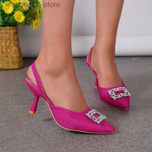 Chaussures habillées à talons hauts pour femmes 2023 nouvelle mode bout pointu strass cristal talons hauts sans lacet femmes mariage sexy talons hauts sandales T230818