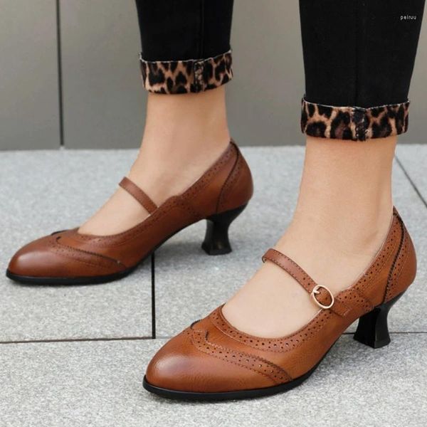 Chaussures habillées Femmes Bas Talons Courts Mary Janes Élégant Noir Nude Pompes À Talons De Noce Bureau Mocassins 2024 Printemps Grande Taille