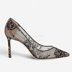 Chaussures habillées Femmes Expédition 2024 Diamond Lady Free Stiletto High Heels Pildage pointu Point Toes Lace Slion Shoes Dress Shoes Party Wedding Out Out Europe and America Summer