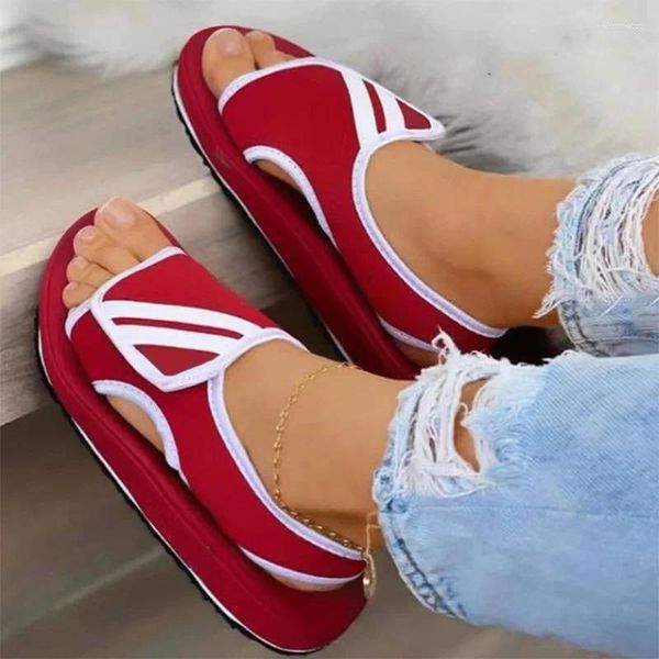 Zapatos de vestir para mujeres Sandalias deportivas Slip-on-talla grande Femenina espesa Femenina Femenina de aire Mesh a rayas Frase de verano zapato vulcanizado