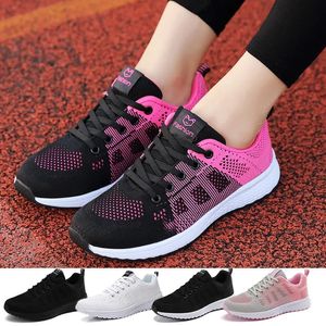 Dress Shoes Femmes chaussures de Tennis respirant maille femme chaussures de sport léger en plein air Jogging marche baskets à lacets chaussures femme chaussures plates 231006