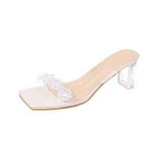 Chaussures habillées sandales pour femmes PVC Jelly Slippers Open High Talons transparent Perspex Talon 2024 H240527 HH0H