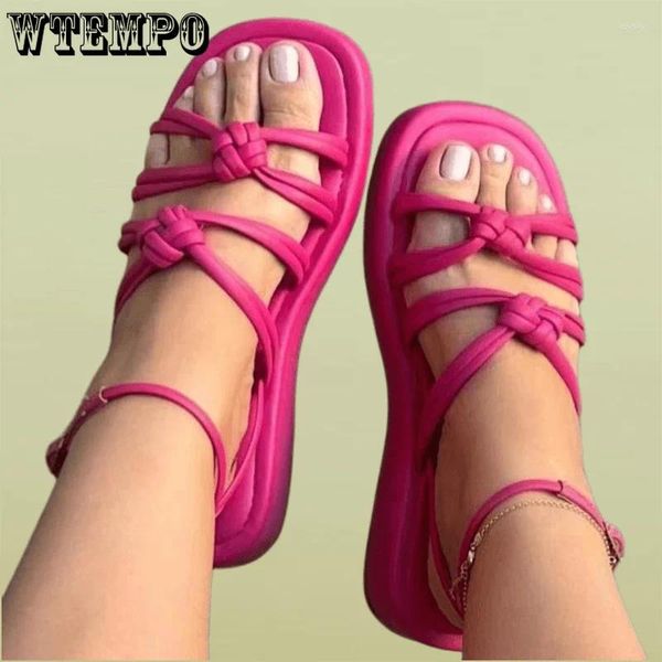 Chaussures habillées wtempo femmes coins sandales bohèques sandales estivales non glissantes sandalias mujer talons bas