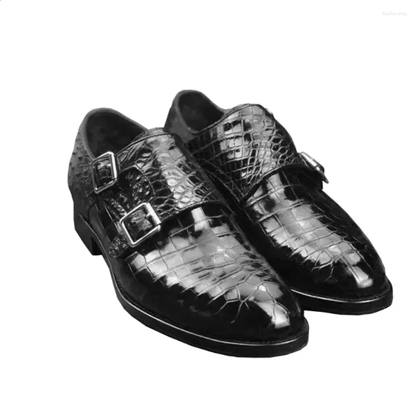 Chaussures habillées Yingshang Hommes Formel Mâle Crocodile Cuir Moine