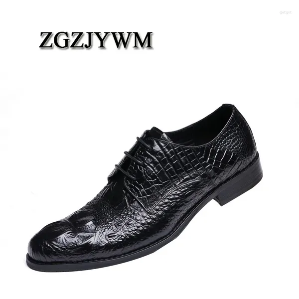 Zapatos de vestir zgzjywm negro /vino rojo hombre con cordones oxfords de la boda de cuero de punta puntiaguda