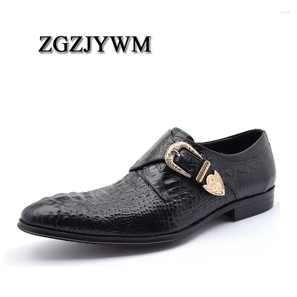 Zapatos de vestir zgzjywm hombres de cuero genuino patrón de crocodile