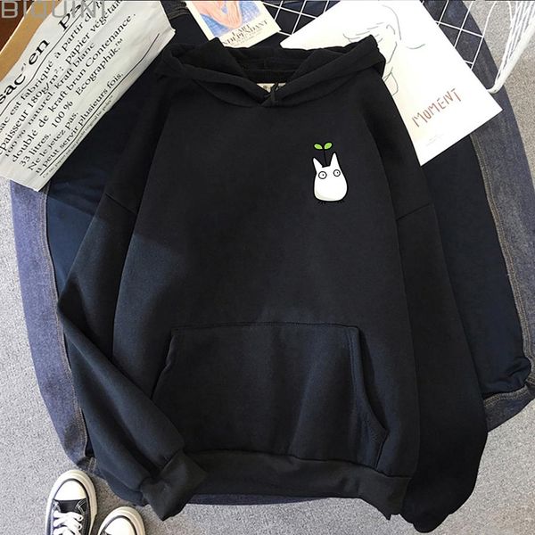 Vestido Studio Ghibli Sudadera con capucha Totoro Sudaderas Kawaii Sudaderas con capucha Anime japonés Sudadera con capucha Manga Impresión Jerséis Mujeres Tops casuales