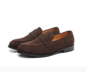 Jurk Suede Designer Loafers Men Echt lederen mode Business Casual Party Wedding Slip-on Formal Office Shoes Flats 5