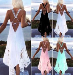 Robe été 2021 Boheiman Maxi Long Sexy Sans manches sans manches arrière vestidos Ventes de vieille Soleil décontracté plus taille 9857547