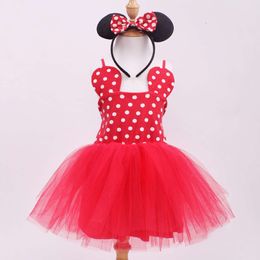 Vestido de verano para niños Red Polka Dot Falda Slip Slip Vestido de baile de moda