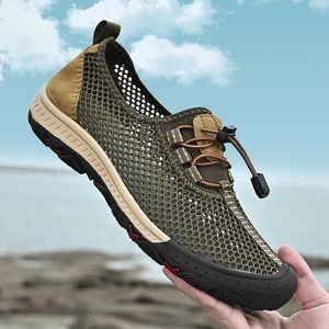 Jurk Summer Outdoor Sneakers Ademend slip op Loafers Casual Antiskid Mesh Men Men SCHOENEN Waterdicht Walking Zapatos 231116