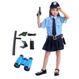 Habiller America Costume for Kids Officer Costume for Girl - Cop Uniform Set with Accessories Party Show Gifts 240510