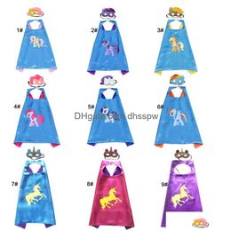 Déguisement Cape et masque ensemble avec sac à dos Dstring pour enfants fête d'anniversaire enfants Double couche Costumes livraison directe