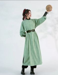 Vestido Guerrero Hanfu bata de cuello redondo Hanfu para hombres estilo étnico tradicional chino Samurai fiesta Cosplay disfraz de espadachín