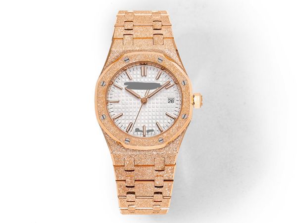 Montre habillée mode montre-bracelet AP montre-bracelet Royal Oak série 18K or Rose 33mm mouvement à Quartz montre pour femme 67653OR