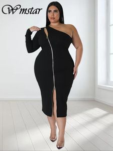 Robe wmstar plus taille robes pour femmes manches simples manches élégantes solides zipper sexy maxi robe nouveaux vêtements d'été dropshipping