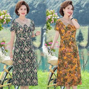 Jurk Women Dresses Dollar Slim Tunic Milk Silk Print Floral Printed Vestido Feminino Casual Midi Dress