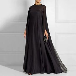 Yeezzi – robe d'été noire élégante pour femmes, deux pièces simples, Slip intérieur + Cape extérieure transparente, Maxi, nouvelle collection 2022