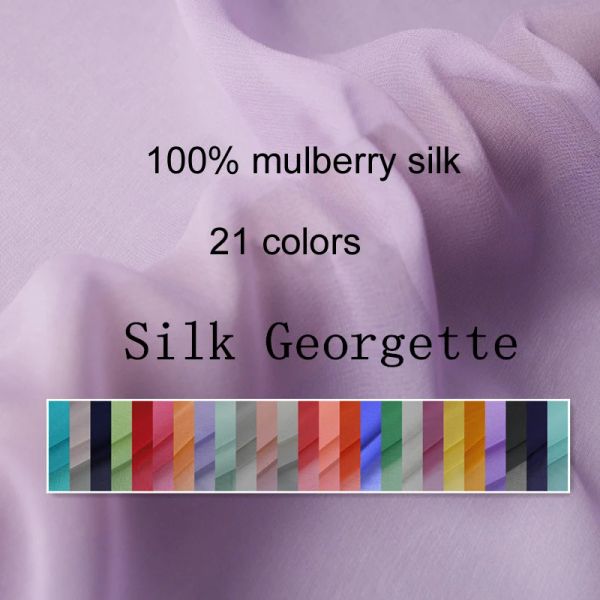 Robes 100cm * 114cm Matériau de soie ordinaire Georgette Fabrics transparents écharpes robe matériau en soie en soie en mousseline de soie