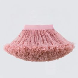 Jurken 110t Kanten Rok Meisjes Pluizige Chiffon Pettiskirt Effen Kleuren Tutu Rokken Meisje Dans Rok Kerst Tule Petticoat Tule B062