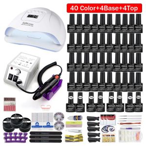 Robes 120 / 80/54W Kit de lampe à ongles professionnels 50/40 Couleurs Gel Polish MANICURE SET OUTIL NO