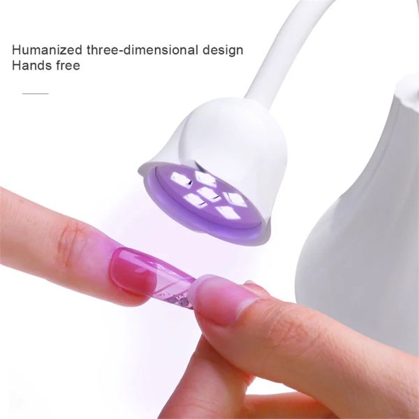 Vestidos 16W Lámpara de uñas recargable Secador de gel de secado rápido secador de uñas Luz UV para uñas de gel Lámpara LED profesional para manicura