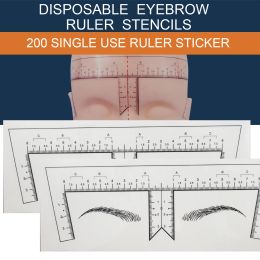 Jurken 200pcs Wegwerp wenkbrauw liniaalsticker semi permanent wenkbrauw liniaal oog wenkbrauw maat gereedschap microblading remklauw stencil make -up