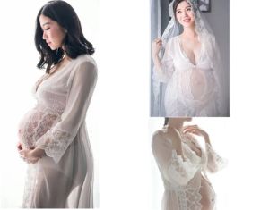 Robes 2016 Vente de nouveauté solide Coton Nouvelle maternité Robe robe enceinte Photographie enceinte accessoires de la grossesse de grossesse Long Night »