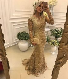 Robes 2019 Nouvelle arrivée Luxury Gold Sirène Robes de soirée