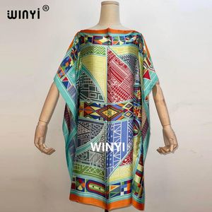 Jurken 2021 Fashionable Saoedi -Arabië Silk Kaftan -jurk Boho kleurrijk patroon dashiki Afrikaanse dames zijde kaftan jurk Afrikaanse kleding