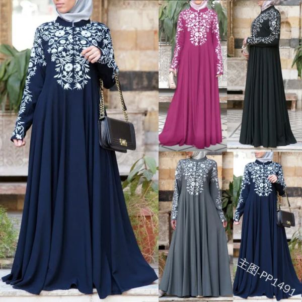 Robes 2022 Nouveau coton mode femmes musulmanes robe moyen-orient dubaï Abaya turquie caftan Femme arabe prière islamique vêtements de maternité