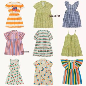 Vestidos 2023 Tc Ss Nuevas llegadas Vestidos elegantes para niñas Vestidos de verano de manga corta para niños Patrón de dibujos animados Ropa de diseñador de marca