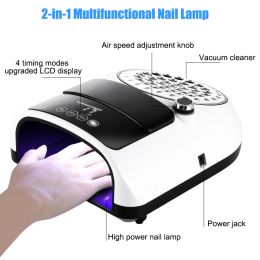 Jurken 2in1 High Power Lamp Nail LED Nail Lamp voor nageldrogen krachtige stofzuiger vacuüm uitlaatventilator Nagelstofverzamelaar