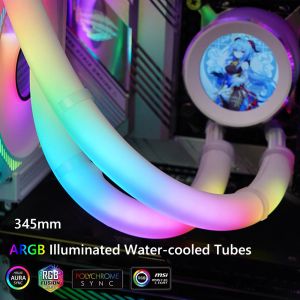 Jurken 2 stks/doos Adresseerbare RGB LED Buis Mouw Waterkoeling Raditor Buis 35 ARGB LEDs 5V 3Pin Computer case DIY Accessoires