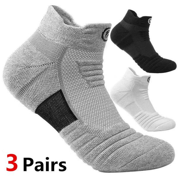 3 par/lote calcetines deportivos de baloncesto para hombre, calcetines de compresión de tubo medio de invierno, calcetines antideslizantes para fútbol, ciclismo, calcetines para correr, calcetines tobilleros de verano