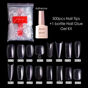 Robes 500pcs pointes d'ongles et kit de gel de colle