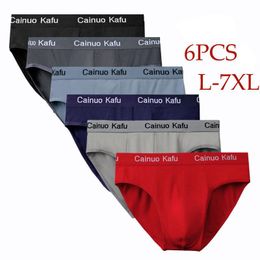 Jurken 6 stks/partij herenondergoed Mannelijke Effen Slips Onderbroeken voor Mannen Korte Slipje Heren Bikinibroek Mannen Sexy Plus Size M7xl Zacht Nieuw